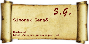 Simonek Gergő névjegykártya